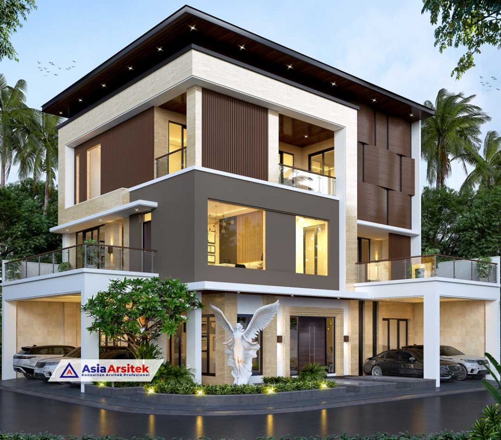 Jasa Arsitek Desain Rumah Mewah Minimalis Kontemporer 3 Lantai di Pulomas Residence Jakarta Timur