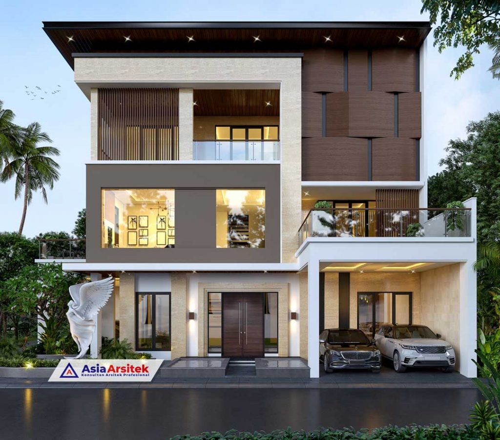 Jasa Arsitek Desain Rumah Mewah Minimalis Kontemporer 3 Lantai di Pulomas Residence Jakarta Timur