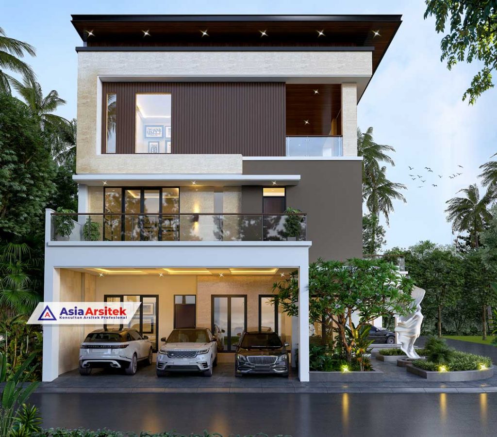 Jasa Arsitek Desain Rumah Mewah Minimalis Kontemporer 3 Lantai di Pulomas Residence Jakarta Timur