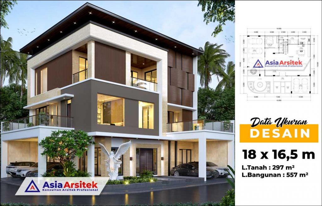 Jasa Arsitek Desain Rumah Mewah Minimalis Kontemporer 3 Lantai di Pulomas Residence Jakarta Timur
