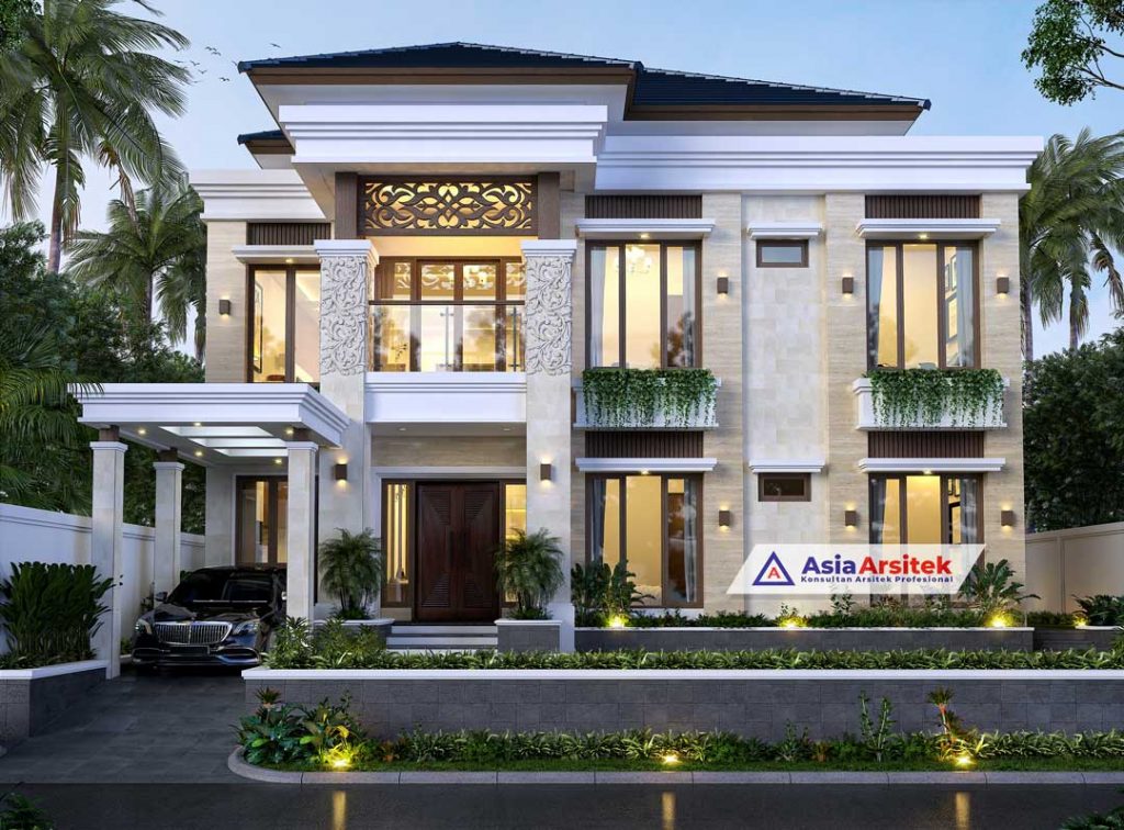 Jasa Arsitek Desain Rumah Mewah Tropis Modern 2 Lantai di Villa Bougenville Cipanas Cianjur Jawa Barat