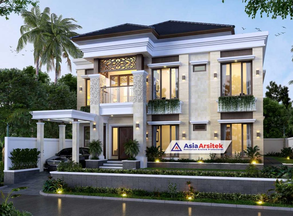Jasa Arsitek Desain Rumah Mewah Tropis Modern 2 Lantai di Villa Bougenville Cipanas Cianjur Jawa Barat