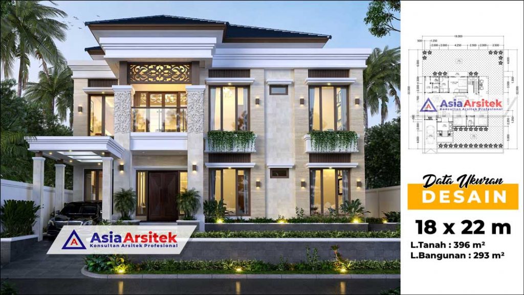 Jasa Arsitek Desain Rumah Mewah Tropis Modern 2 Lantai di Villa Bougenville Cipanas Cianjur Jawa Barat