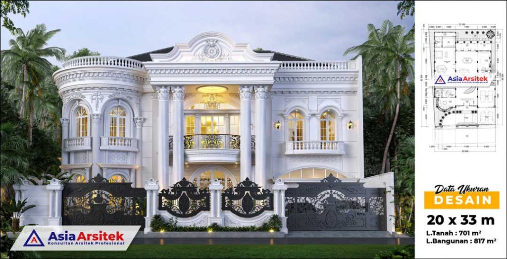 Jasa Arsitek Desain Rumah Klasik Mewah 2 Lantai di Kota Malang Jawa Timur