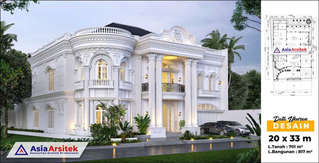 Jasa Arsitek Desain Rumah Klasik Mewah 2 Lantai di Kota Malang Jawa Timur