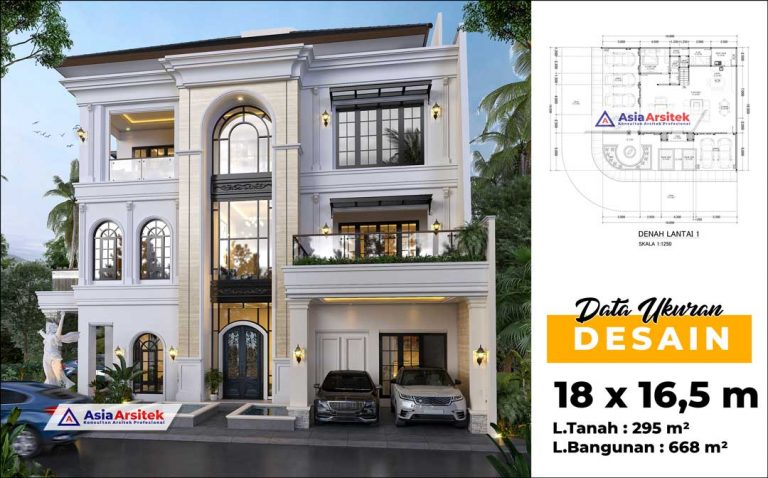Jasa Arsitek Desain Rumah Mewah Mediterania 3 Lantai di Pulomas Residence Jakarta Timur