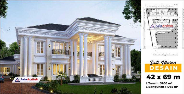 Jasa Arsitek Desain Rumah Klasik Mewah 2 Lantai di Kaloka Utara Sulawesi Tenggara