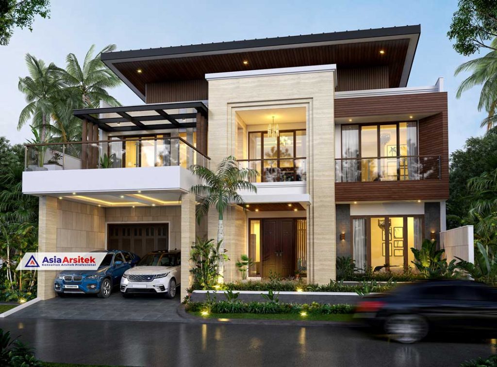 Jasa Arsitek Desain Rumah Mewah Tropis Modern 2 Lantai di Cirebon Jawa Barat