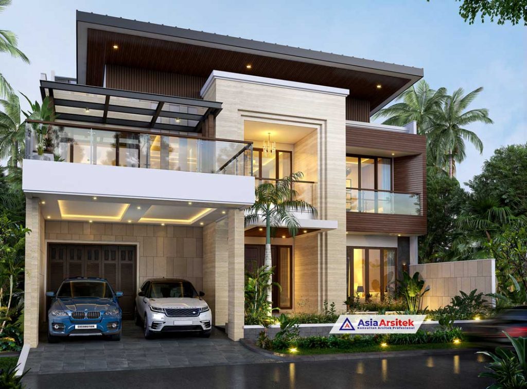 Jasa Arsitek Desain Rumah Mewah Tropis Modern 2 Lantai di Cirebon Jawa Barat