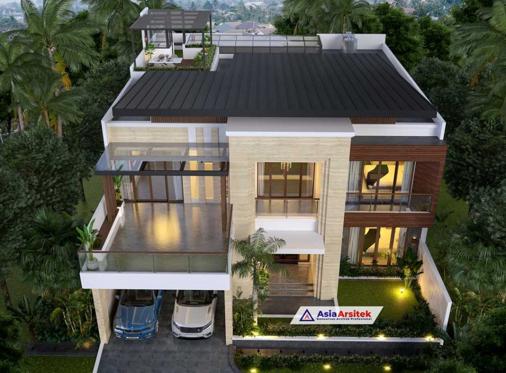 Jasa Arsitek Desain Rumah Mewah Tropis Modern 2 Lantai di Cirebon Jawa Barat