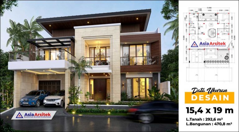 Jasa Arsitek Desain Rumah Mewah Tropis Modern 2 Lantai di Cirebon Jawa Barat