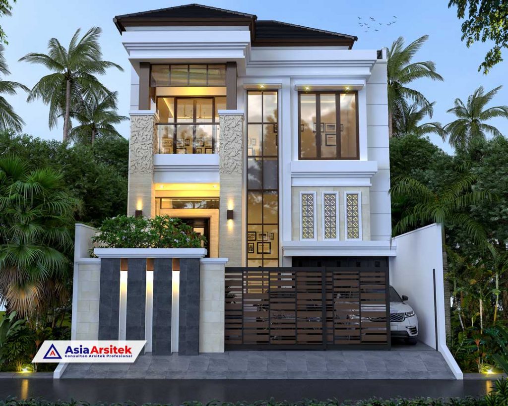 Jasa Arsitek Desain Rumah Mewah Tropis Modern 2 Lantai di Kota Jakarta Barat