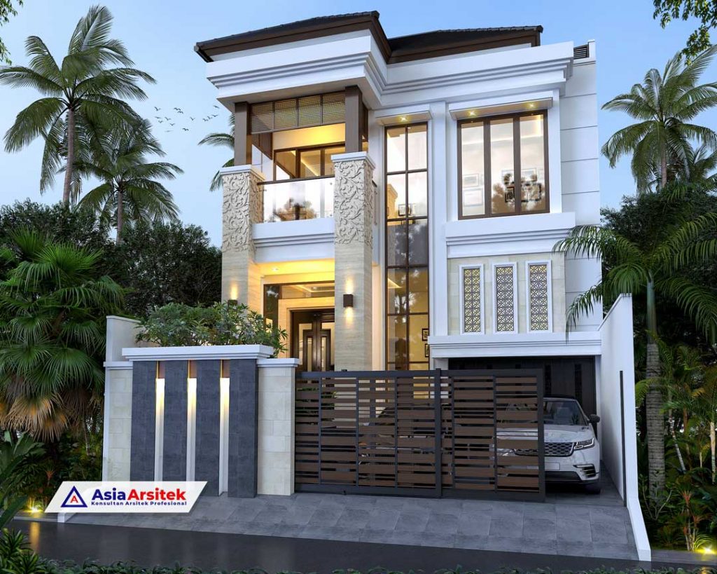 Jasa Arsitek Desain Rumah Mewah Tropis Modern 2 Lantai di Kota Jakarta Barat
