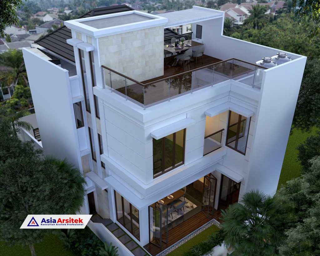 Jasa Arsitek Desain Rumah Mewah Tropis Modern 2 Lantai di Kota Jakarta Barat