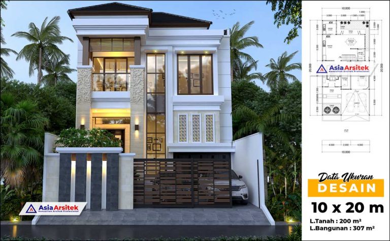 Jasa Arsitek Desain Rumah Mewah Tropis Modern 2 Lantai di Kota Jakarta Barat