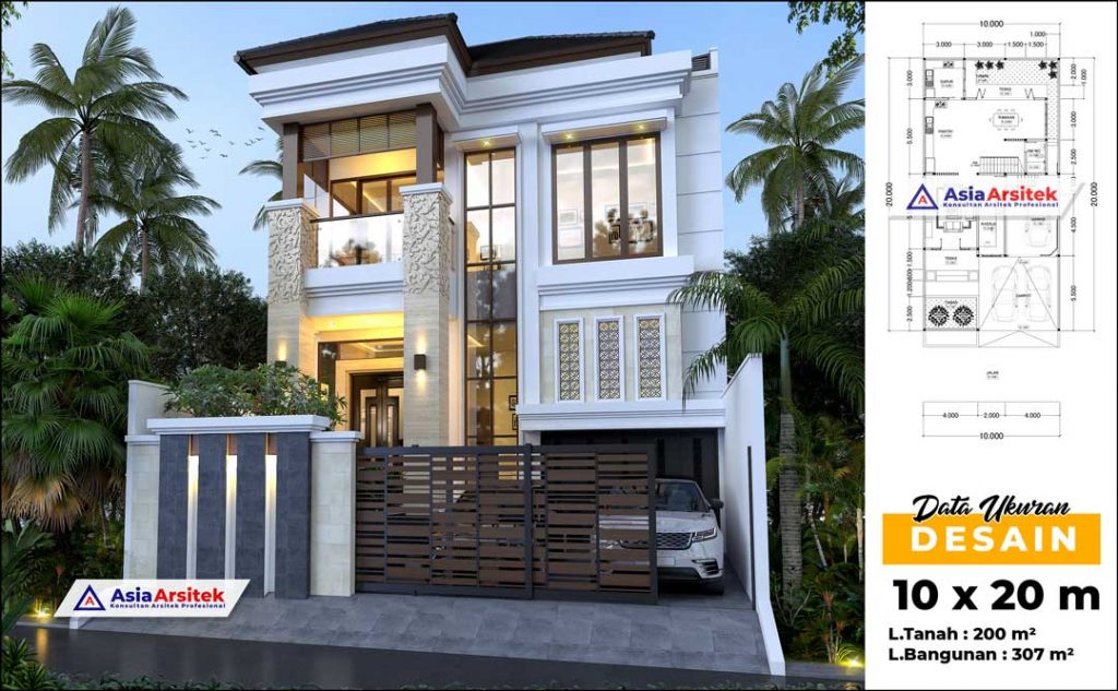 Jasa Arsitek Desain Rumah Mewah Tropis Modern 2 Lantai di Kota Jakarta Barat