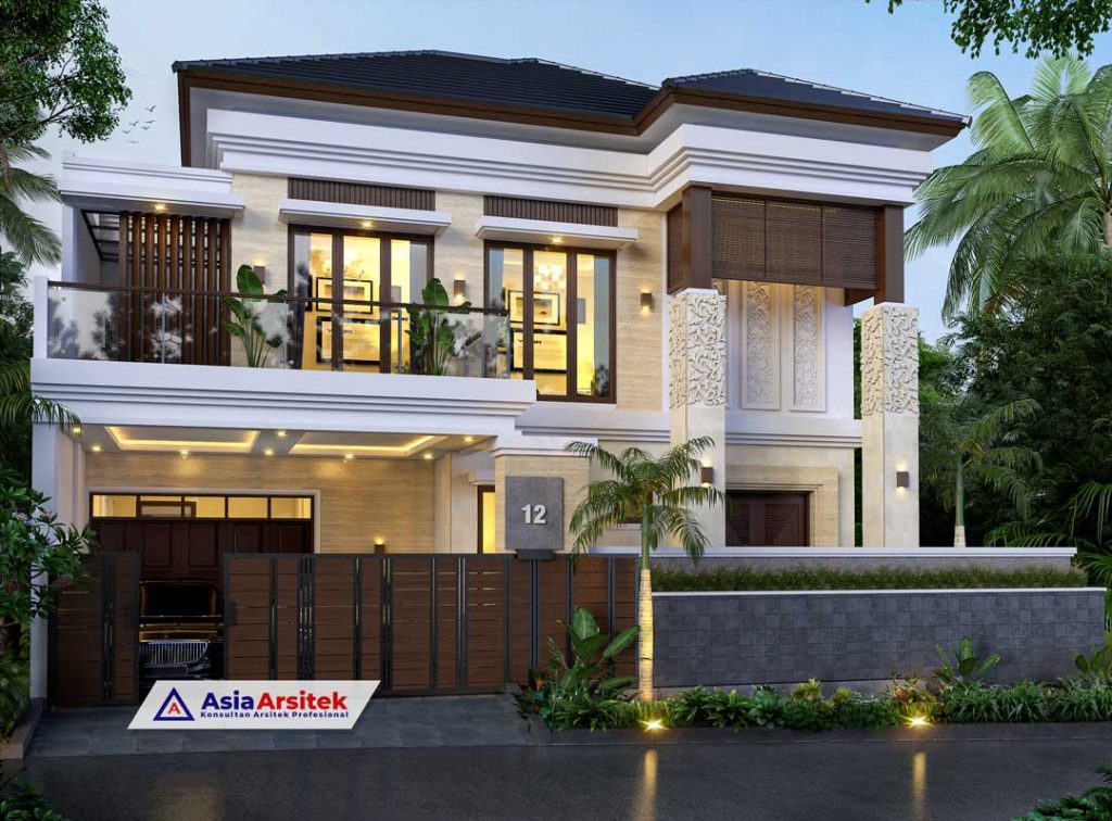 Jasa Arsitek Desain Rumah Mewah Tropis Modern 2 Lantai di Lebak Bulus Jakarta Selatan