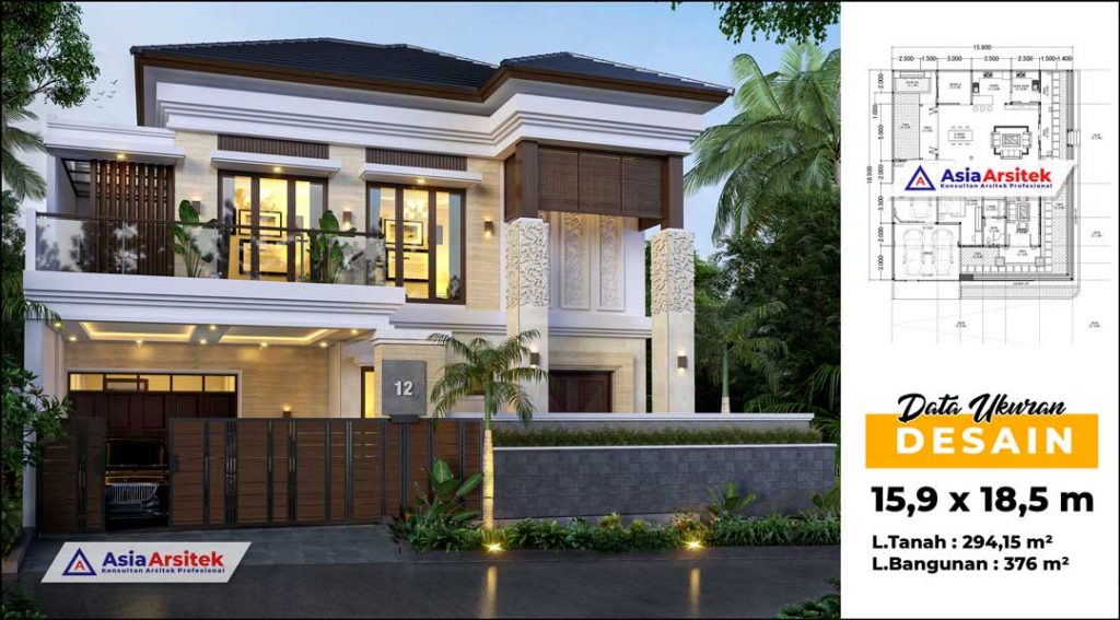 Jasa Arsitek Desain Rumah Mewah Tropis Modern 2 Lantai di Lebak Bulus Jakarta Selatan