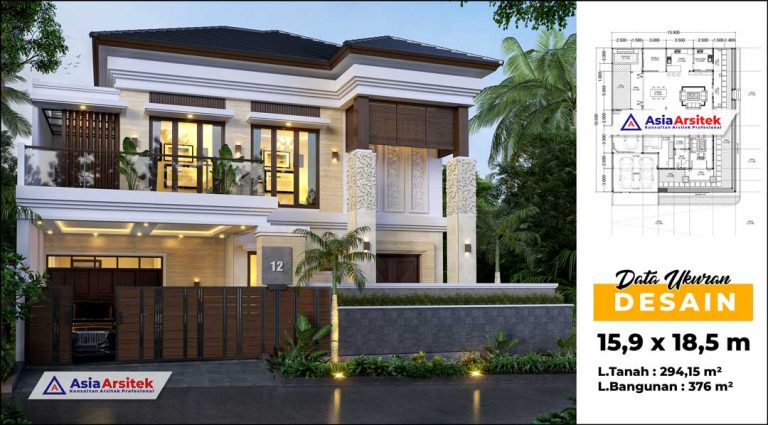 Jasa Arsitek Desain Rumah Mewah Tropis Modern 2 Lantai di Lebak Bulus Jakarta Selatan