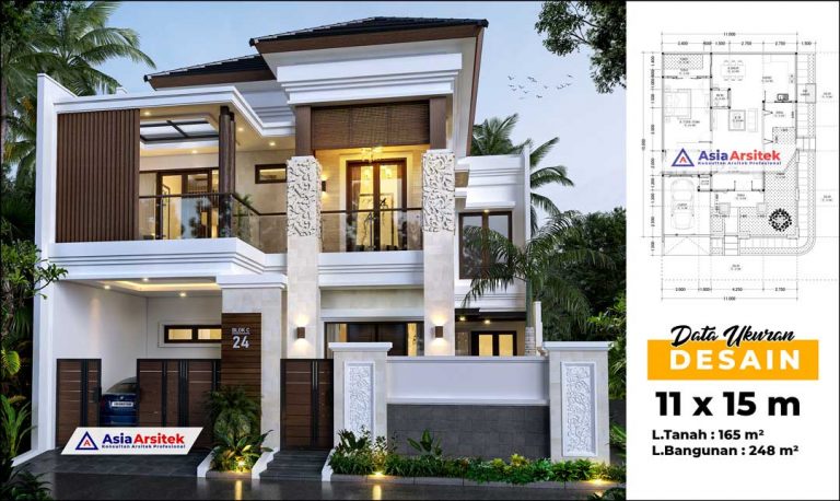 Jasa Arsitek Desain Rumah Tropis Modern Bali 2 Lantai di Pancoran Mas Depok