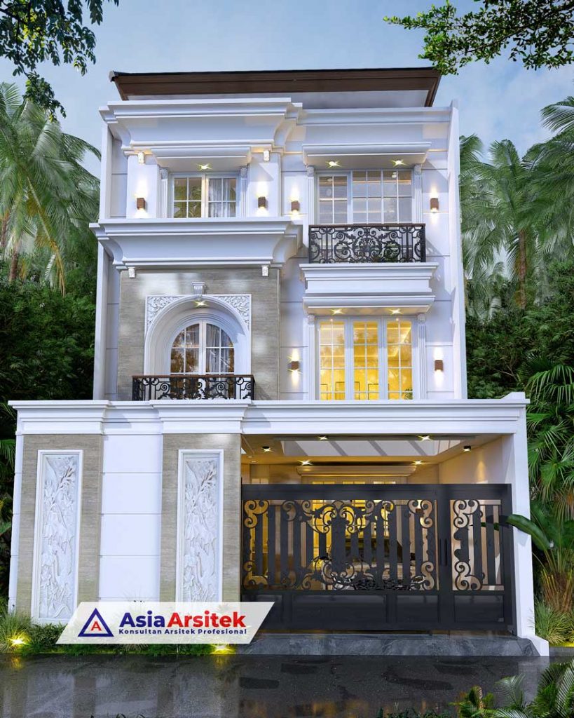 Jasa Arsitek Desain Rumah Tropis Modern 3 Lantai di Kebon Jeruk Kota Jakarta Barat
