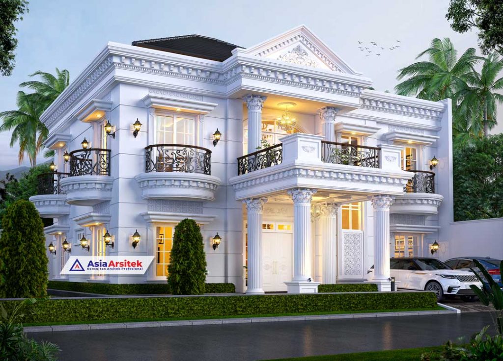 Jasa Arsitek Desain Gambar Rumah Klasik 2 Lantai di Pekanbaru Riau