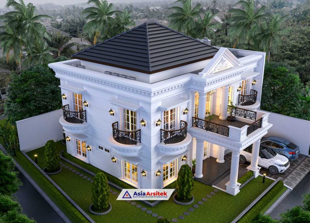 Jasa Arsitek Desain Gambar Rumah Klasik 2 Lantai di Pekanbaru Riau