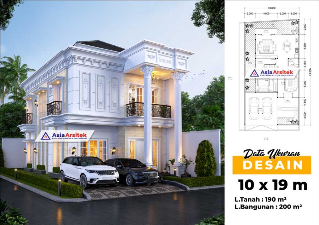 Jasa Arsitek Desain Rumah Klasik 2 Lantai di Riau Sumatera