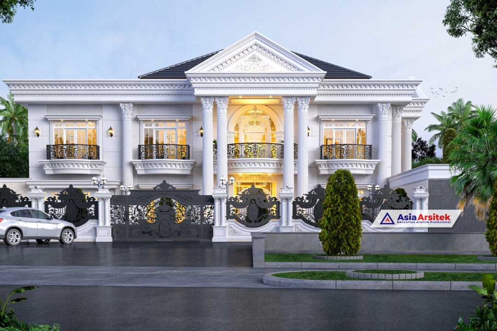 Jasa Arsitek Desain Rumah Klasik Mewah 2 Lantai di Indramayu Jawa Barat
