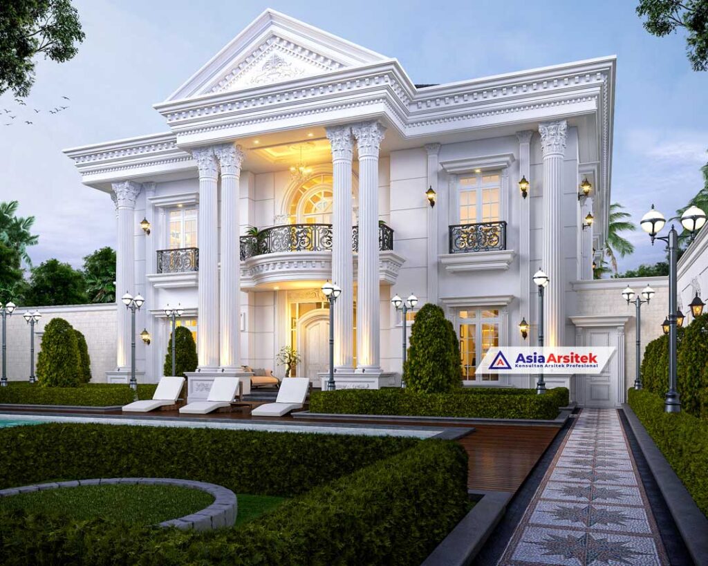 Jasa Arsitek Desain Rumah Klasik Mewah 2 Lantai di Indramayu Jawa Barat
