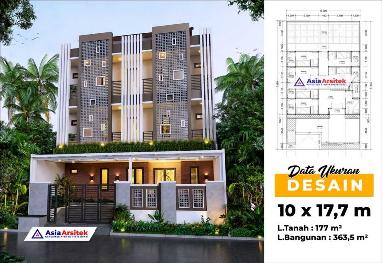 Jasa Arsitek Desain Rumah Kost 3 Lantai dan Biaya di Grogol Petamburan Jakarta Barat