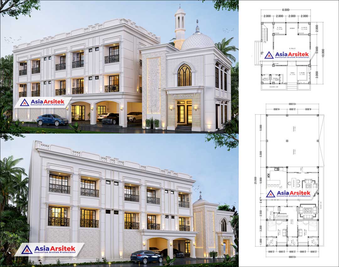 Jasa Arsitek Desain Rumah Kost 3 Lantai dan Masjid di Kota Yogyakarta