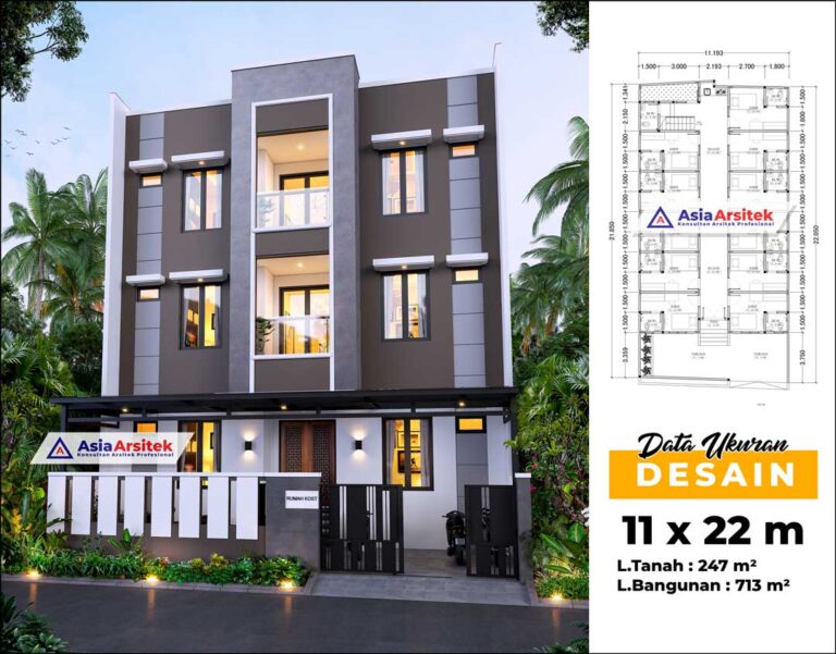 Jasa Arsitek Desain Rumah Kost Kosan 3 Lantai di Grogol Jakarta Barat