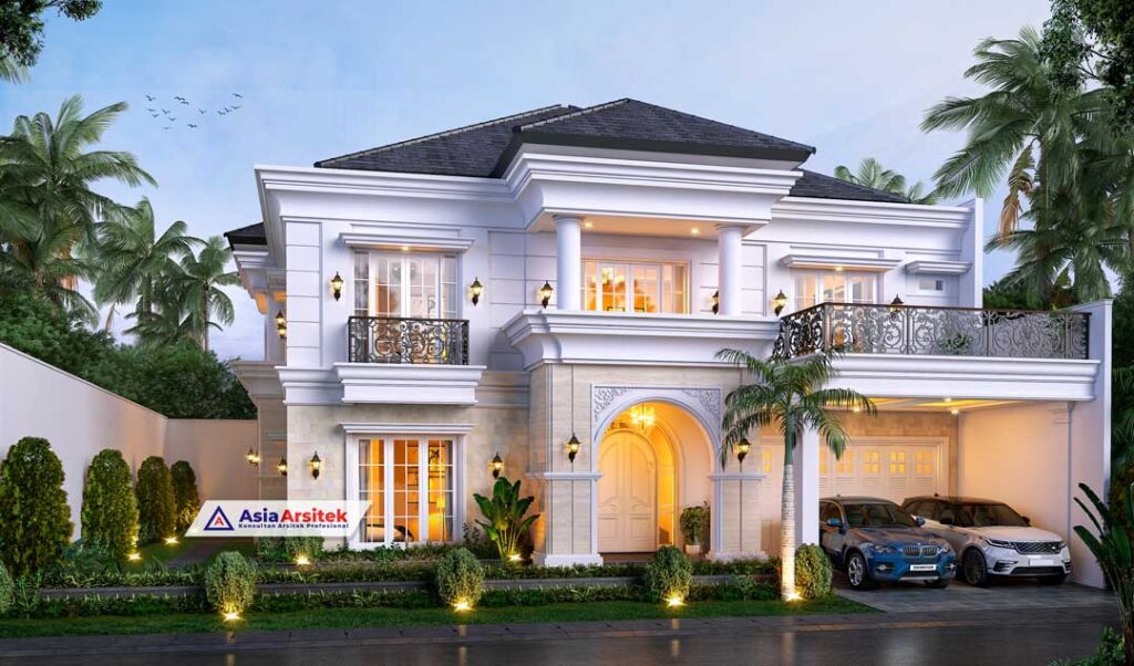 Jasa Arsitek Desain Rumah Mewah Tropis 2 Lantai di PIK Jakarta Utara