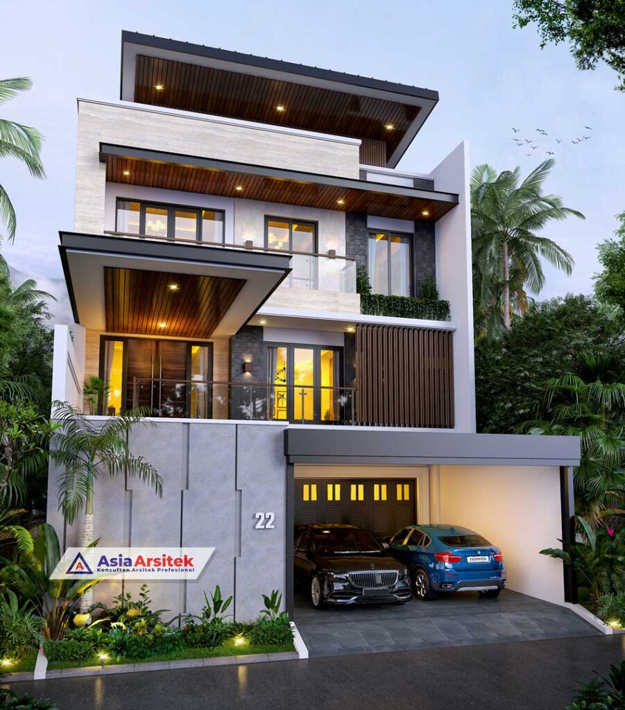 Jasa Arsitek Desain Rumah Minimalis Kontemporer 3 Lantai di Kota Tangerang Banten