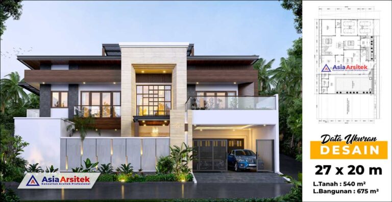 Jasa Arsitek Desain Rumah Tropis Modern 2 Lantai di Kota Bandar Lampung