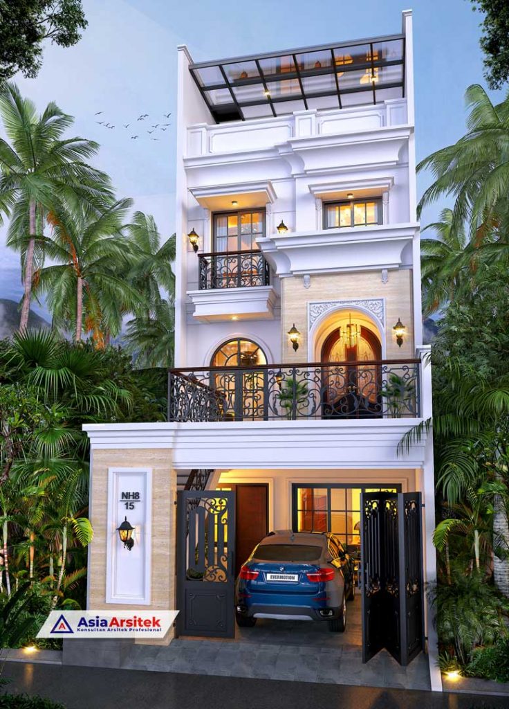Jasa Arsitek Desain Rumah Tropis Modern 4 Lantai di Kelapa Gading Jakarta Utara