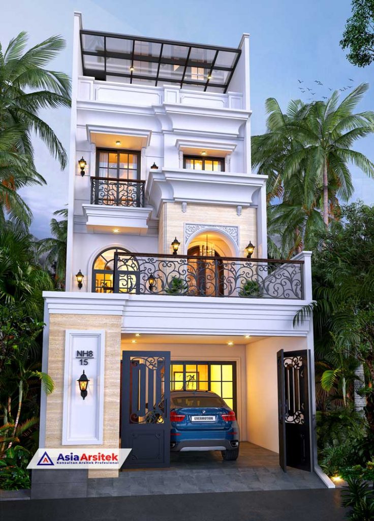 Jasa Arsitek Desain Rumah Tropis Modern 4 Lantai di Kelapa Gading Jakarta Utara
