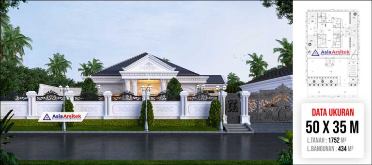Jasa Arsitek Desain Rumah Klasik Mewah 1 Lantai di Serang Baru Bekasi