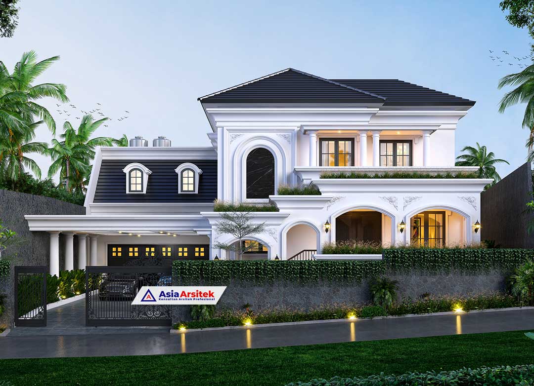 Jasa Arsitek Desain Rumah Mediterania 3 Lantai di The Green BSD Tangerang Selatan