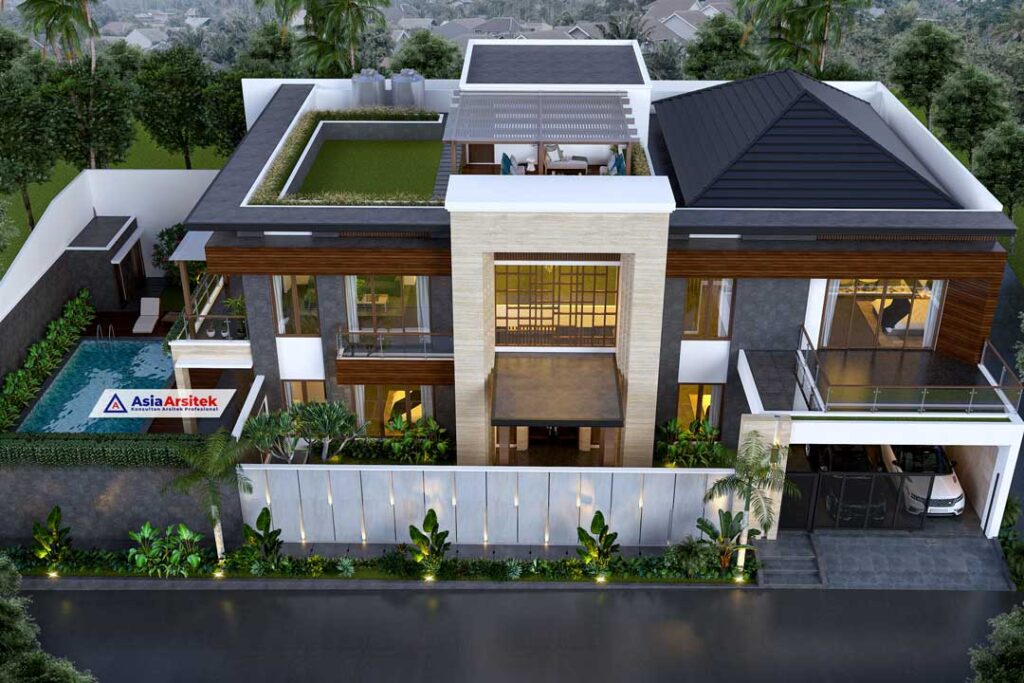 Jasa Arsitek Desain Rumah Tropis Modern 2 Lantai di Bandar Lampung