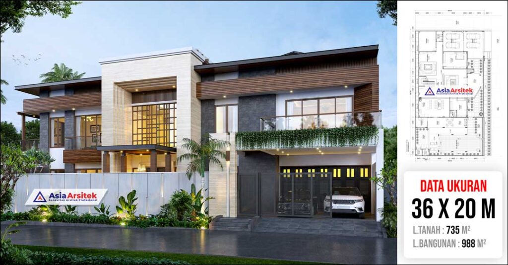 Jasa Arsitek Desain Rumah Tropis Modern 2 Lantai di Bandar Lampung