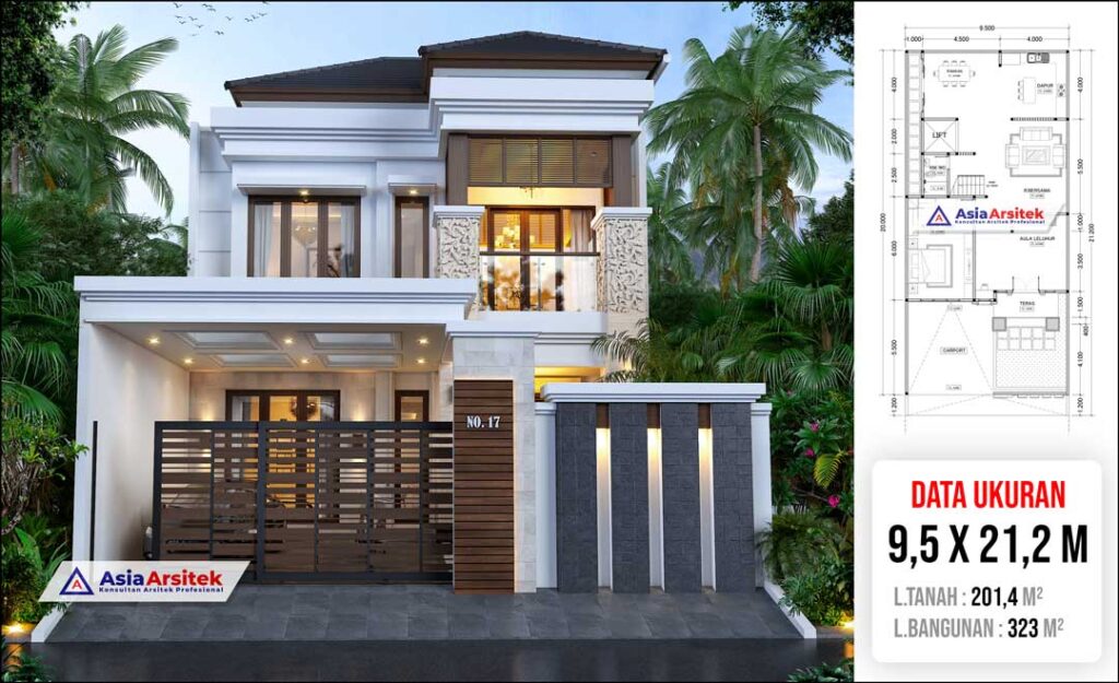 Jasa Arsitek Desain Rumah Tropis Modern 2 Lantai di Taiwan
