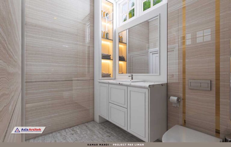 Area Shower Glass Partition Kamar Mandi Anak Rumah Klasik