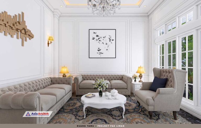 Desain Interior Ruang Tamu Foyer Lantai 1 Klasik Eropa