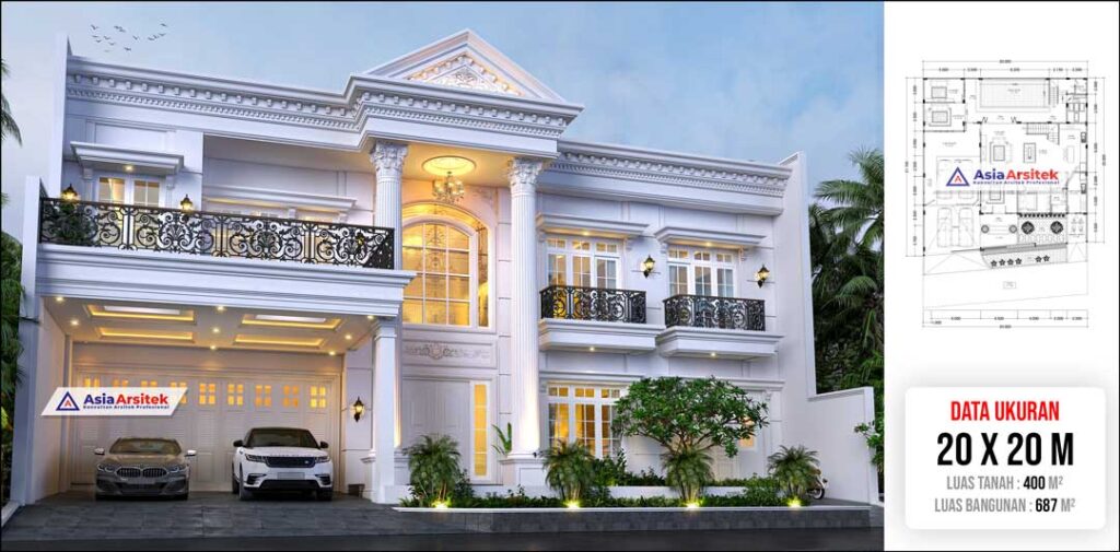Jasa Arsitek Desain Rumah Klasik Mewah 2 Lantai di Kota Bogor Jawa Barat