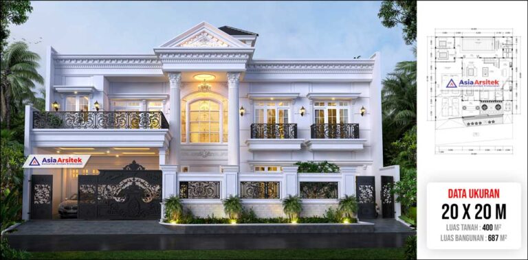 Jasa Arsitek Desain Rumah Klasik Mewah 2 Lantai di Kota Bogor Jawa Barat