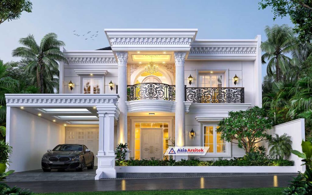 Jasa Arsitek Desain Rumah Klasik Mewah 2 Lantai di Pasar Minggu Jakarta Selatan