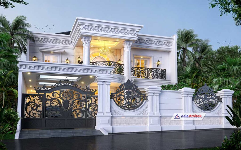 Jasa Arsitek Desain Rumah Klasik Mewah 2 Lantai di Pasar Minggu Jakarta Selatan