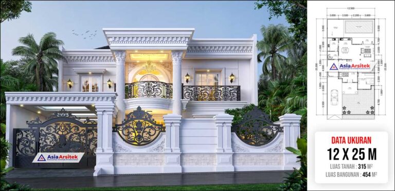 Jasa Arsitek Desain Rumah Klasik Mewah 2 Lantai di Pasar Minggu Jakarta Selatan